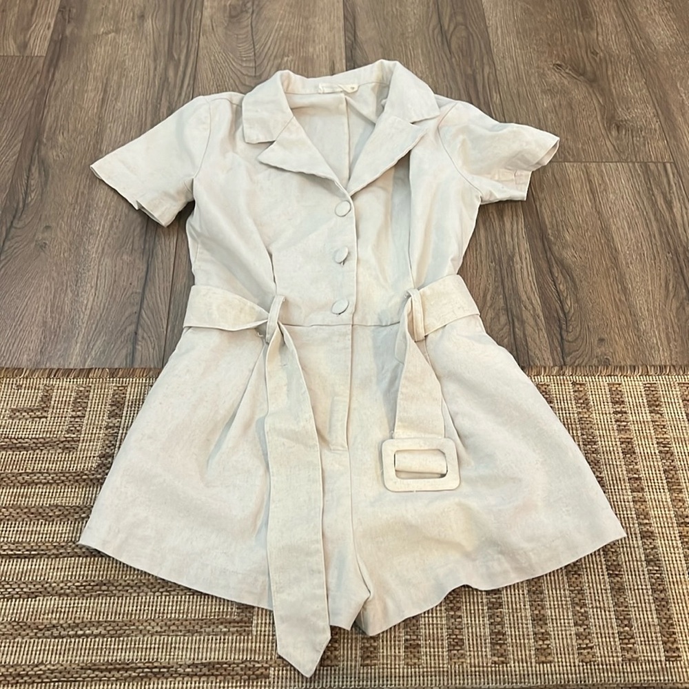 Linen Belted Romper